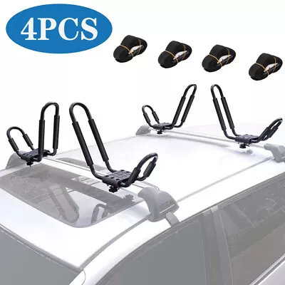 4X Boat Kayak Canoe Roof Rack Car Truck Top Mount Carrier J-Bar Surf Board AU • $82.91