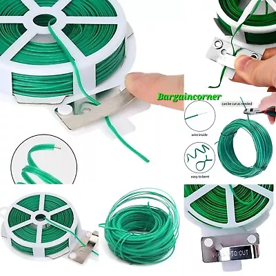 Garden Plant Ties (RY) Bag Cable Twine Twist Cable Tie Coated Wire Reusable Ties • £2.98