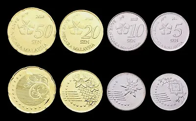 MALAYSIA COMPLETE FULL COIN SET 5+10+20+50 Sen 2017 KM-201-204 UNC LOT Of 4 • $3.19