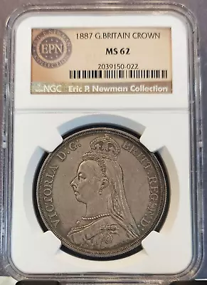 1887 Great Britain Silver Crown Queen Victoria Ngc Ms 62 Scarce High Grade • $829.95