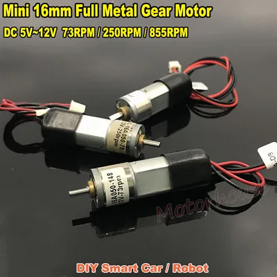 16MM DC 5V-12V Mini 050 Gear Motor Micro Full Metal Gearbox Reduction Robot Car • $5.45