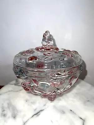 Mikasa Walther Crystal Glass Candy Dish Dinning Decor 3 Footed Serving Bowl &Lid • $33