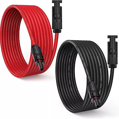 3M Black+Red Solar Panel Extension Cable Wire Connector 10Awg 12Awg 4mm² • $14.55