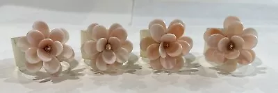 Beautiful Mother Of Pearl/Shell Flower Napkin Rings Set Of 4 Dauphin Island • $24