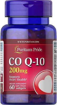 Puritan's Pride Q-SORB Co Q-10 200 Mg - 60 Rapid Release Softgels • $11.59