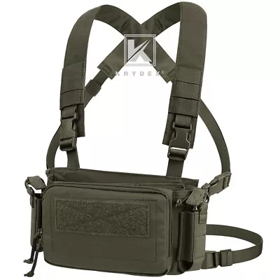 KRYDEX Tactical D3CRM Chest Rig 5.56 Rifle Pistol Mag Pouch Placard Ranger Green • $54.95