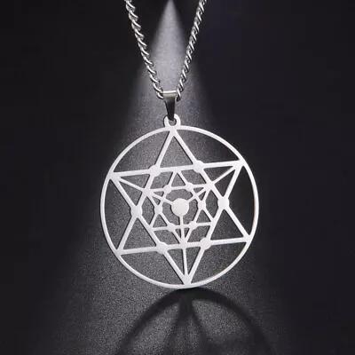 Star Tetrahedron Pendant Merkabah Merkaba Necklace Sacred Geometry Amulet • $6.29