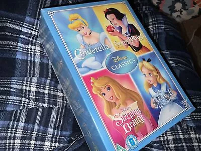 Disney Classics: Cinderella Snow White Sleeping Beauty Alice - 4 DVD Box Set • £9.99