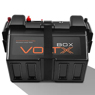 VoltX Battery Box 12V 2xUSB Portable Deep Cycle Lithium Camping Cig Socket 100Ah • $69.90