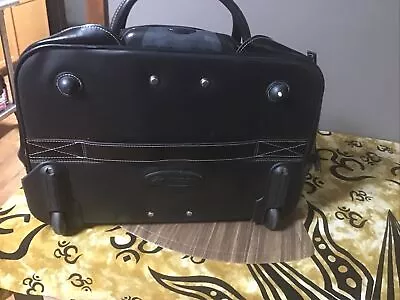 Mcklein Willowbrook Black Leather Detachable Laptop Briefcase Bag On Wheels • $56