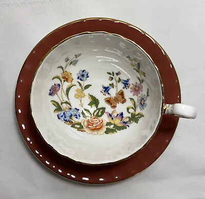 £19.62 • Buy Vintage Aynsley Bone China Cup & Saucer Set, Floral, Butterfly Made In England