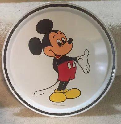 Vintage ( Nos ) Mickey Mouse Serving Tray About 11'' Round Never Used • $11.99