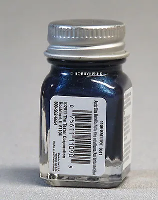 TESTORS PAINT ARCTIC BLUE METALLIC ENAMEL 1/4oz JAR Plastic Model Car TES1109 • $6.94