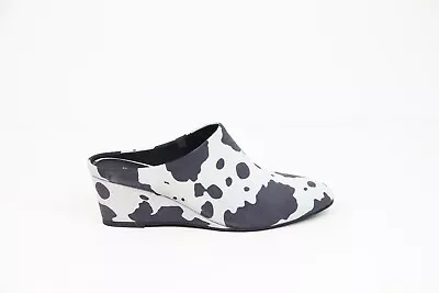 Pelle Moda Mules Women Cow Print Shoes New Sz 7 Wedge Heel Slip On On Trend Kiko • $74.25