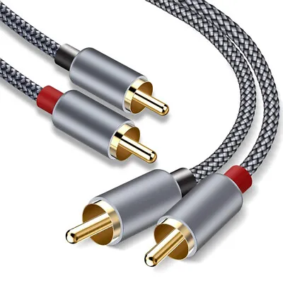 RCA Stereo Cable [6Ft/1.8M Dual Shielded Gold-Plated] 2RCA Male To 2RCA MaleJ4 • $15.42