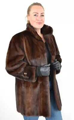 Us4086 Real Mink Fur Jacket Female Whole Skins Ranch Mink Size L - Nerzjacke • $299