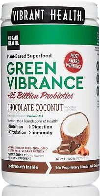 $43 • Buy Vibrant Health, Green Vibrance +25 Billion Probiotics, Version 16.0, Chocolate C