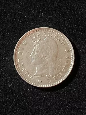 Argentina 1882 Silver 10 Centavos Coin • $17.99