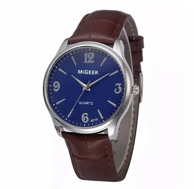 £5.99 • Buy Mens Wrist Watches Watch Gents Analogue Quartz Fashion Gift Leather Black UK