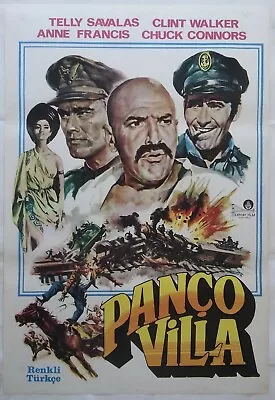 Pancho Villa 1972 Telly Savalas Clint Walker Chuck Connors Vintage Movie Poster • $10