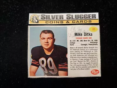 1962 Mike Ditka Post Cereal Football #111 Card Chicago Bears Vintage • $109.99