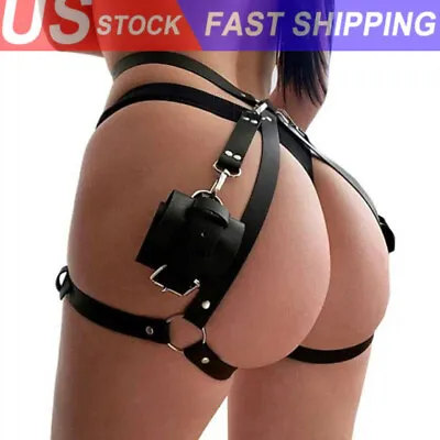 Sexy Leather Garter Bandage Harness Belt Body Goth Women Bra Punk Thigh Goth • $10.69