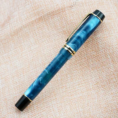 Kaigelu 316 Blue Acrylic Celluloid Fountain Pen EF/F/M Nib Classic Pen Gift • $24.25
