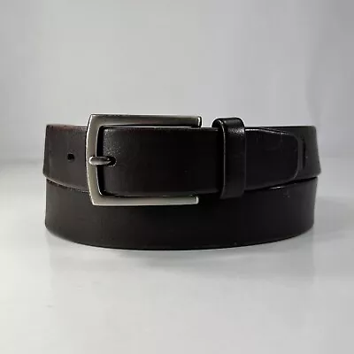 Perry Ellis Worn Brown Full Grain Cowhide Dress Belt - Men's Size 34/85 • $13.60