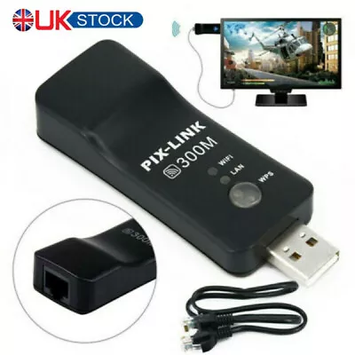 Samsung Capable Smart TV LAN Adapter Ethernet WiFi Wireless Dongle 300M RJ-45 UK • £12.89