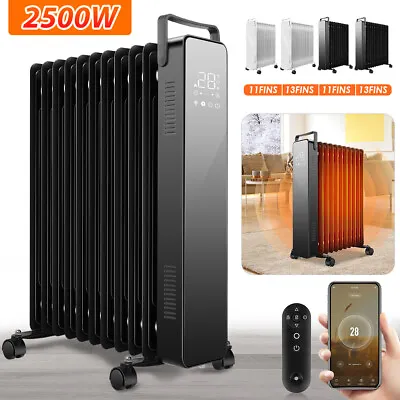 Wifi Oil Filled Radiator Electric Heater Thermostat Timer Tip-Over Protection • £65.99