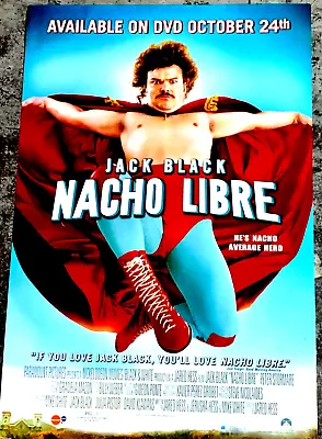 Nacho Libre - Jack Black - Video Store Movie Poster - NEW - Original - 27  X 40  • $10.95