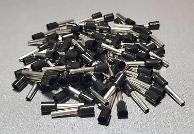 25/50/100Pcs E2512 14AWG 2.5mm² BLACK Insulated Ferrule Bootlace Terminals Crimp • $8.25