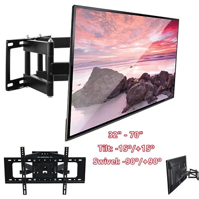 Full Motion TV Wall Bracket Mount Swivel Tilt For 32 40 43 50 55 65 70  LED LCD • £24.88