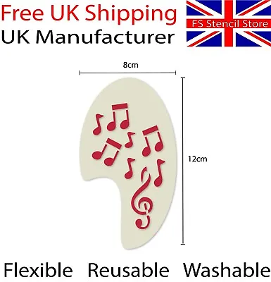 Musical Notes Left Side Face Painting Stencil Approx 12cm X 8cm  Washable • £3.99