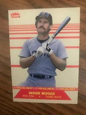 1987 Fleer Headliner Insert #1 Wade Boggs Boston Red Sox NrMt • $2.50