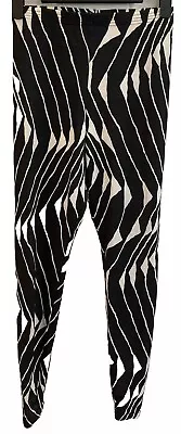 Vtg 80s 90s Wags Stretch Leggings ML Medium Large Zebra Animal Pants Made In USA • $49.94