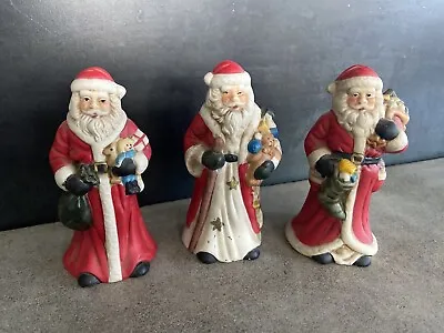 Set Of 3 Vintage Ceramic Santas Midwest Importers EUC • $14.99