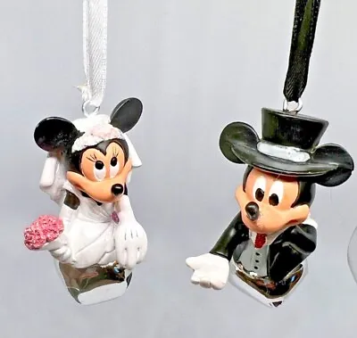 £12.95 • Buy Disney Minnie & Mickey Bride &Groom Wedding Bell Christmas Hanging Tree Ornament