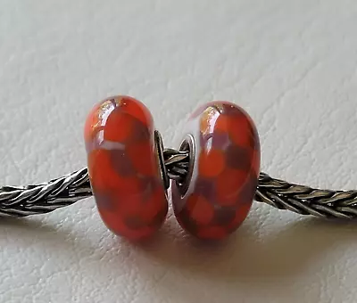 Lot Of 2 - NEW Authentic Trollbeads  Red Purple Chess Glass Beads Charms #61369 • $19.99