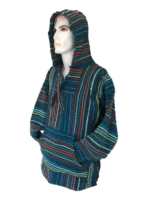£19.99 • Buy Hoodie Mexican Baja Jerga Drug Rug Jumper Festival Surf Hippie Multi Colours