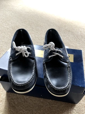 £20 • Buy Timberland Ladies Deck Shoes Size 5/5.5, Navy Blue Leather And Suede.