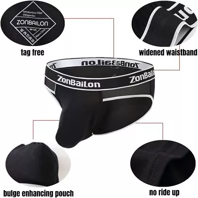 Mens Refreshing Briefs Low Rise Bulge Enhancing Pouch Tagless Bamboo Underwear • $21.17