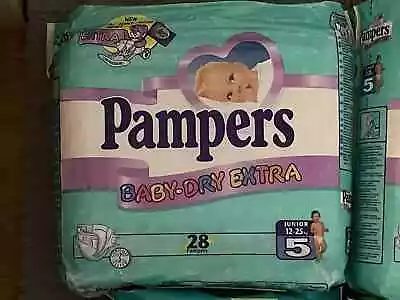 Vintage Diapers Nappies Pampers Baby Dry Junior 1999 • $910