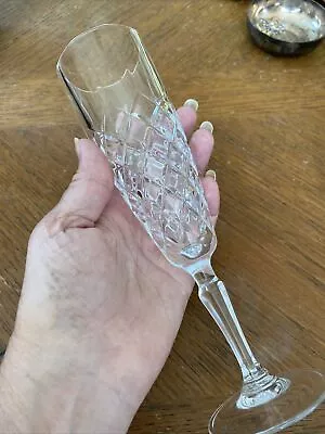 Vintage Heavy Crystal Glass Champagne Flute 7.25 Heavy Weight 1 Pc • $9