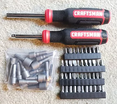 NEW 61 Piece CRAFTSMAN Magnetic Hex 1/4  Driver Spinner HANDLE Bit Driver Set • $21.78