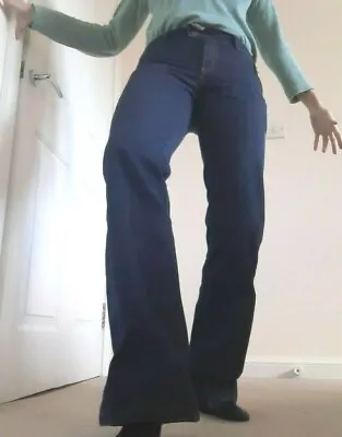 £15.99 • Buy New Y2K 90s New Look Dark Navy Low Rise Denim Bootcut Flares Jeans W28 L32 8-10