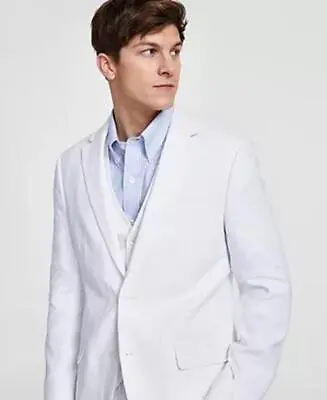 TOMMY HILFIGER Men's Modern-Fit Linen Suit Jacket White 40L • $46.20