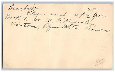 Laporte City Iowa IA Des Moines IA Postal Send Copy Of Book 1908 Posted • $19.47