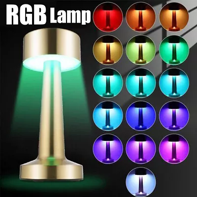 RGB Cordless Desk Lamps Touch Sensor Table Lamp Bedroom Bedside Reading Lights • $21.89