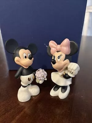 Disney LENOX Mickey Mouse & Minnie Mouse Figurines Salt And Pepper Shakers • $20